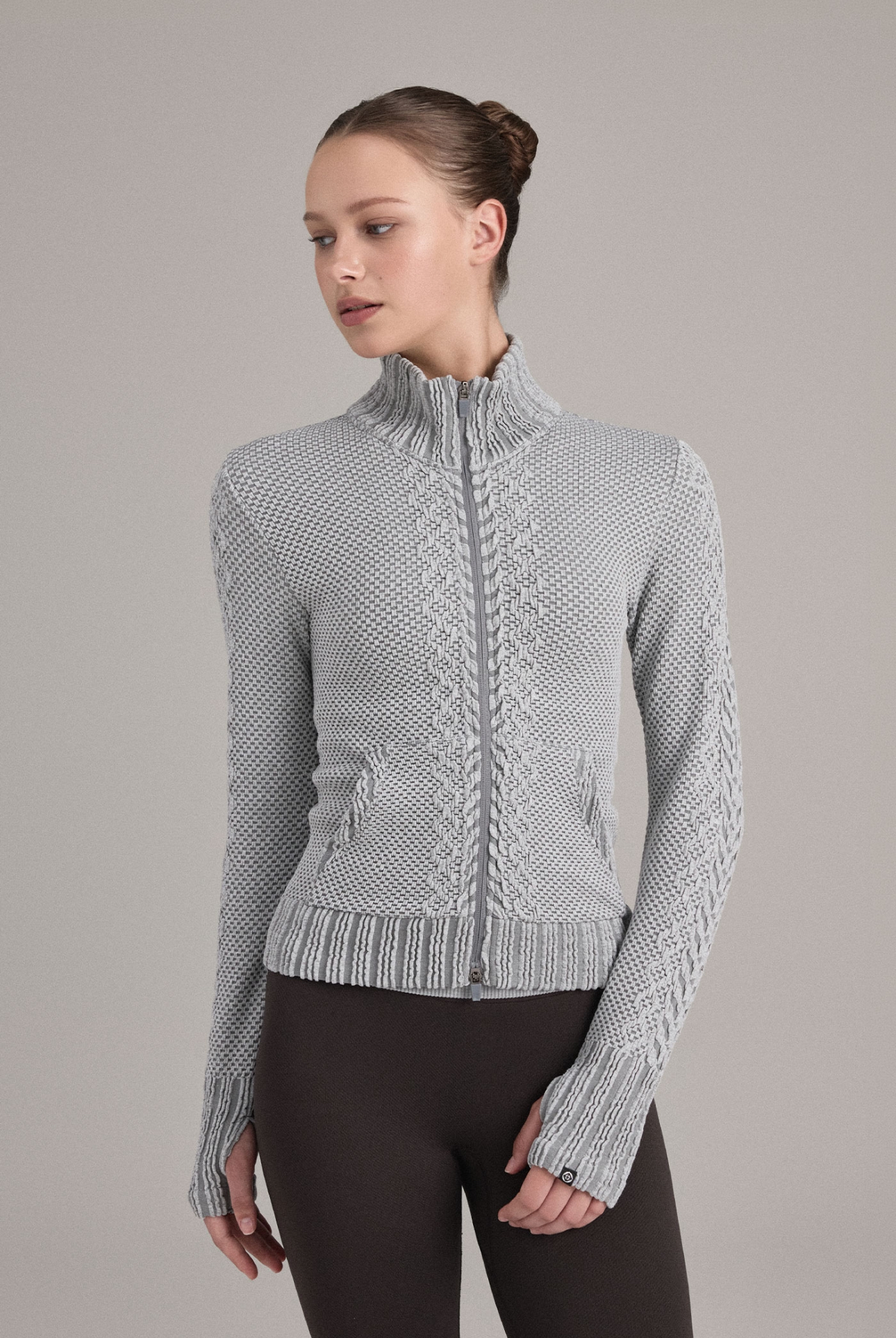 TZ151 SPONGE ZIP-UP M.GRAY SOLID サイズ: S/M