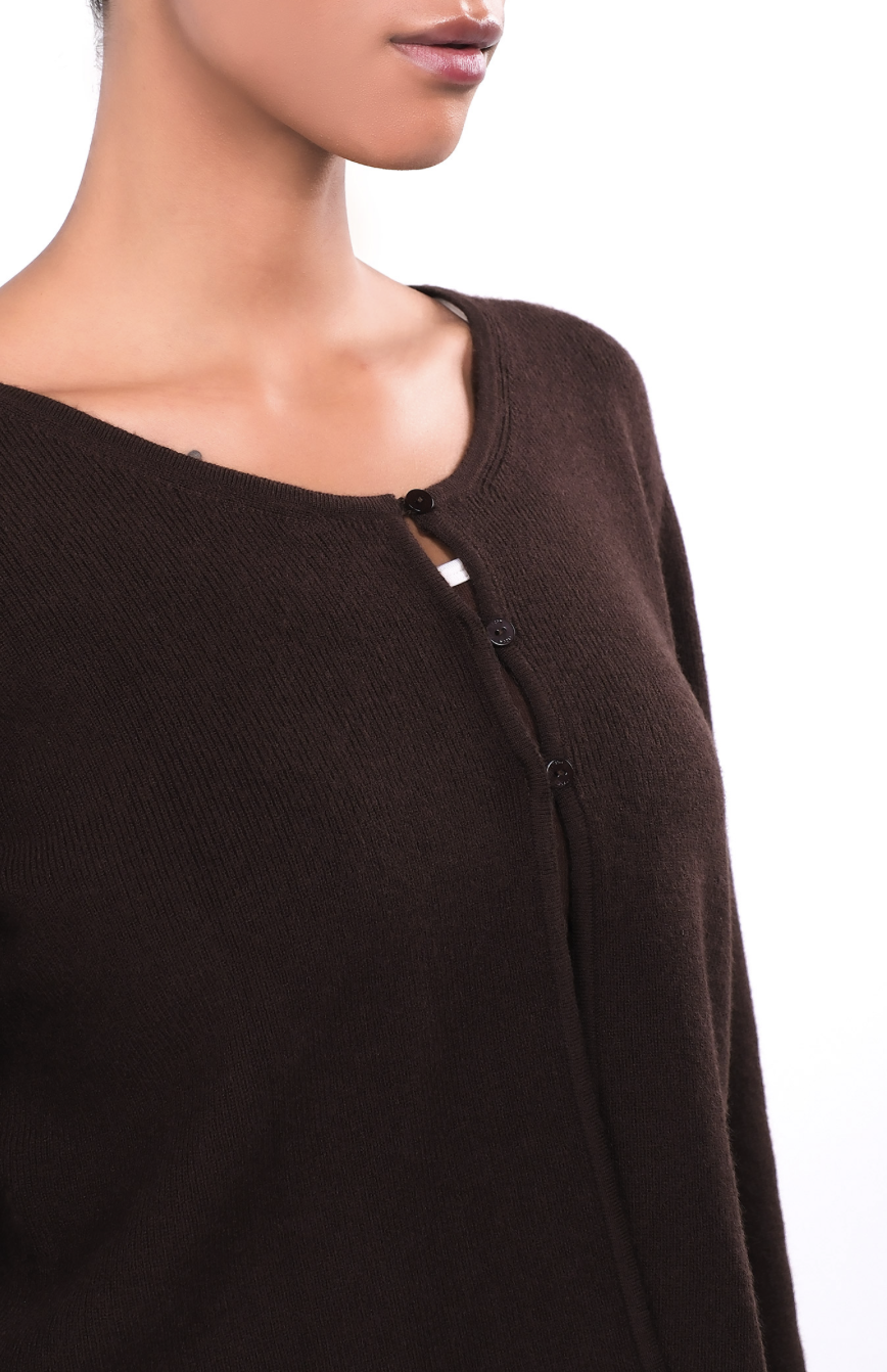 SC244 STRAP CARDIGAN BROWN サイズ: F