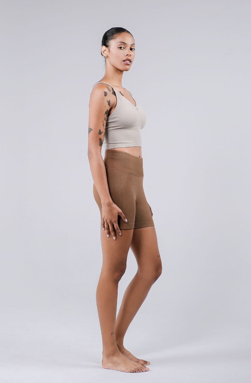 PS441 DOUBLE 3/4 SHORTS MOCHA サイズ: S/M