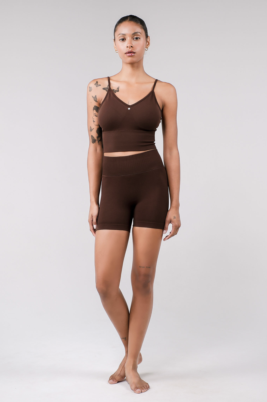 PS441 DOUBLE 3/4 SHORTS BROWN サイズ: S/M