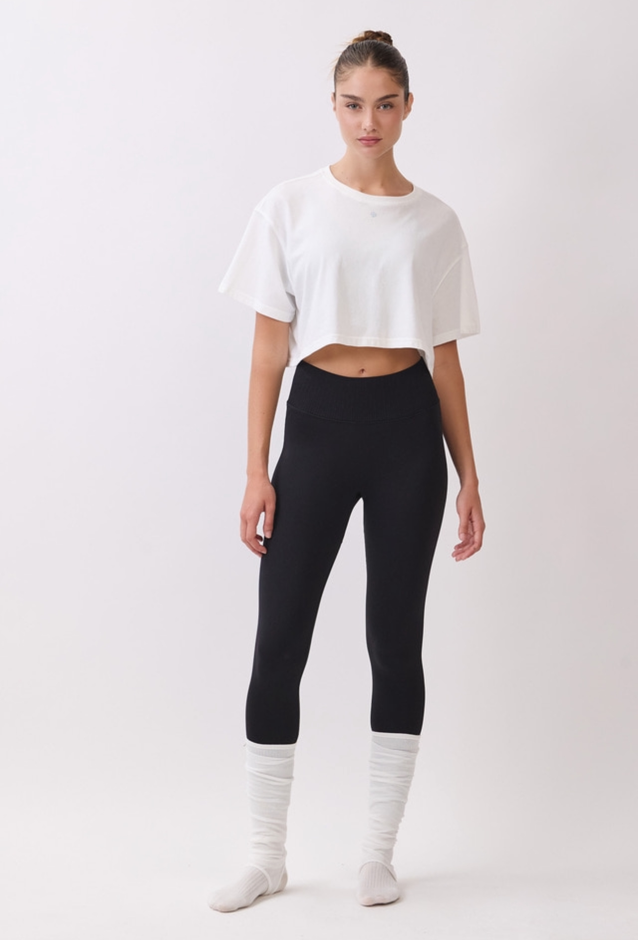 TS113 BRUSHED CROP T-SHIRT IVORY サイズ: F