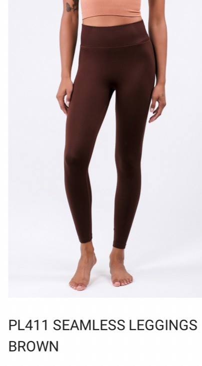 PL411 SEAMLESS LEGGINGS BROWN サイズ: S/M