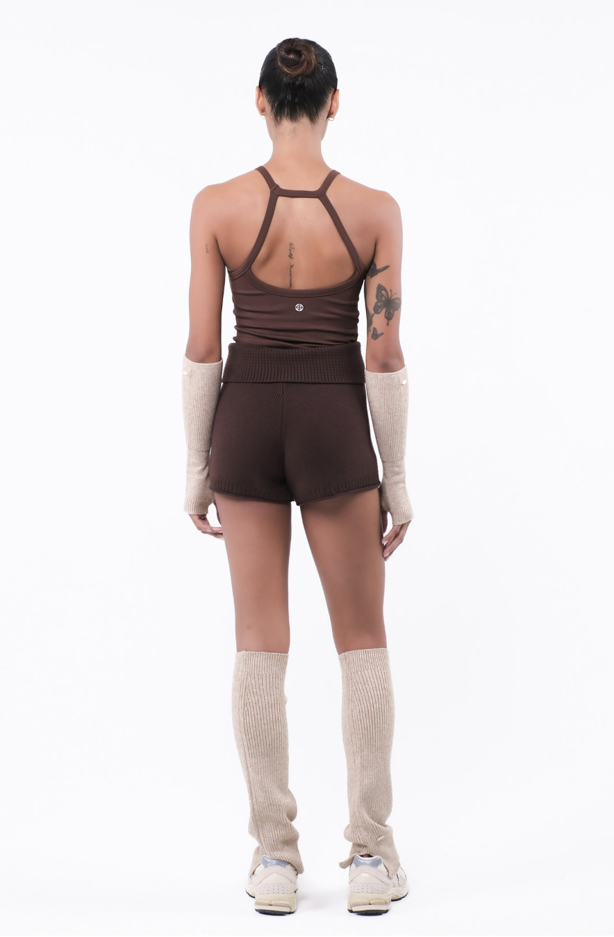 TT002 SIGNITURE HALTER TANK BROWN サイズ: S/M