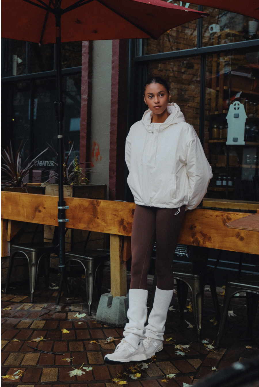 AZ588 KNIT LEG WARMER IVORY サイズ: F