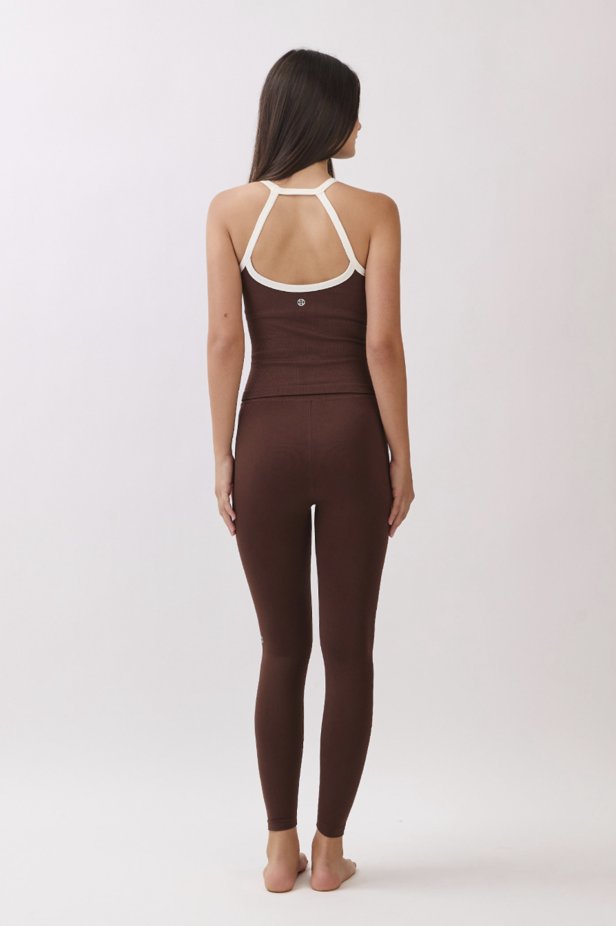TT002 SIGNITURE HALTER TANK BROWN COMBI サイズ: S/M