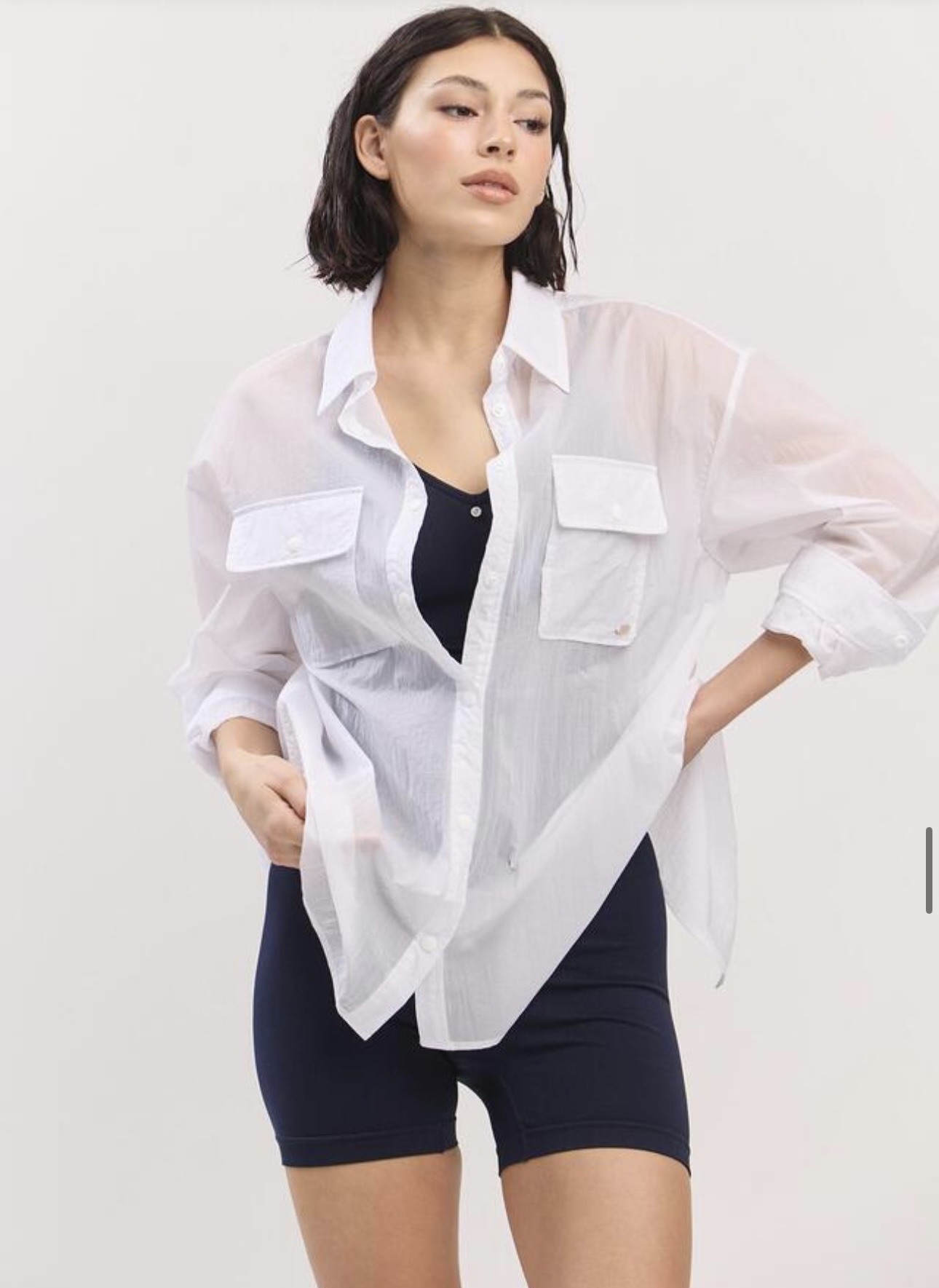 ST181 BACK SLIT SHIRT WHITE サイズ: ONESIZE