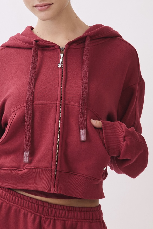 TZ153 ZIP-UP HOODIE BURGUNDY サイズ: F