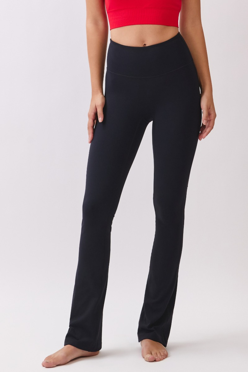 PL416 JERSEY FLARE-FIT LEGGINGS(LONG) BLACK