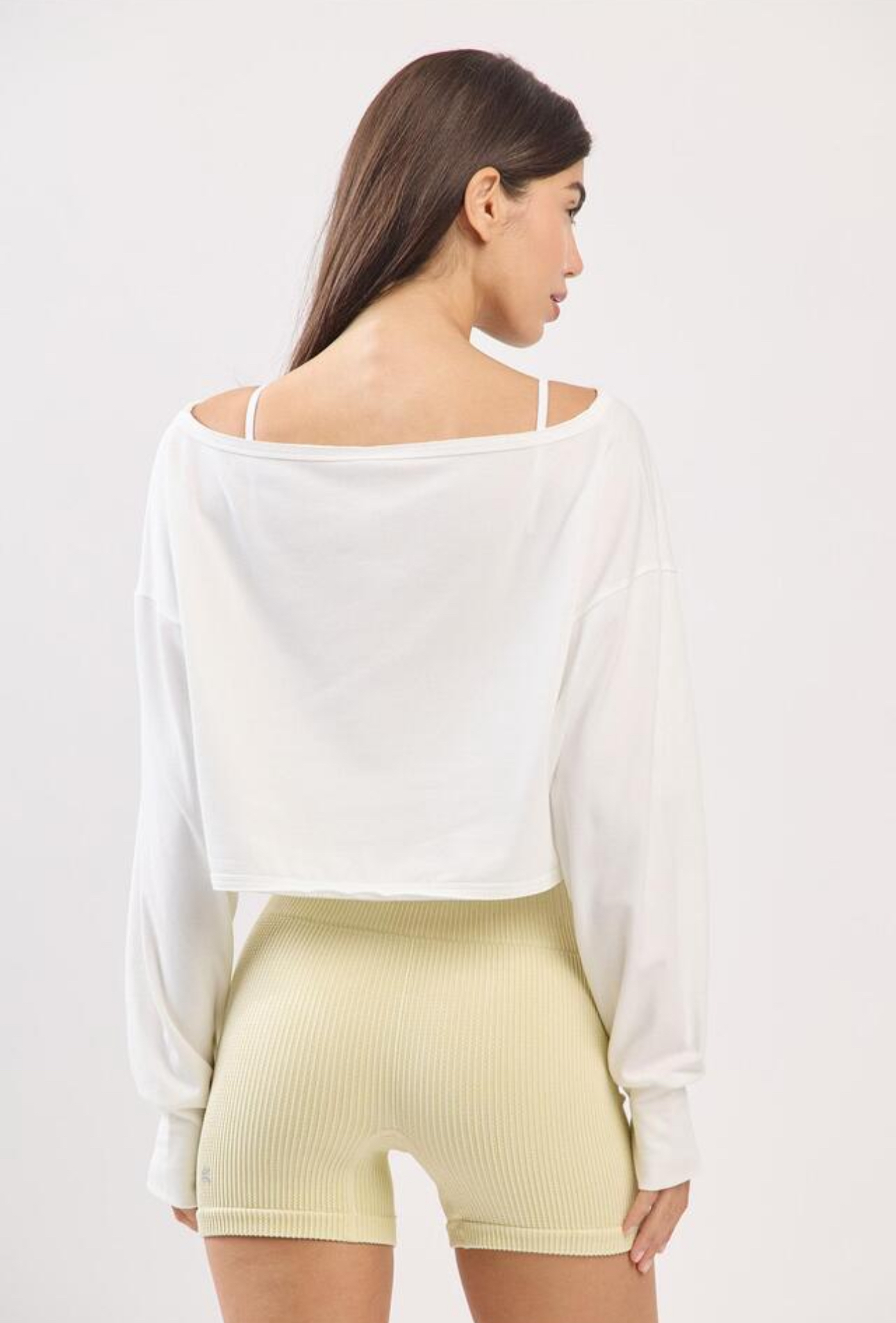TL128 CROP MESH L/S TOP IVORY サイズ: ONESIZE