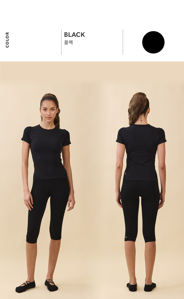 TS133 ALL-DAY SHORT TEE BLACK SOLID サイズ: S/M