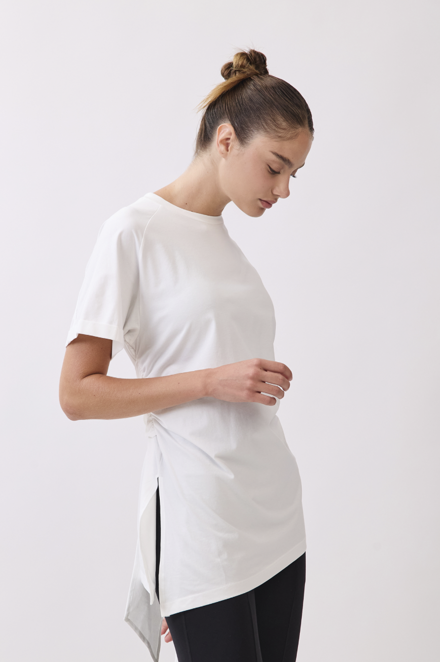 TS115 BELTED T-SHIRT WHITE サイズ: S/M