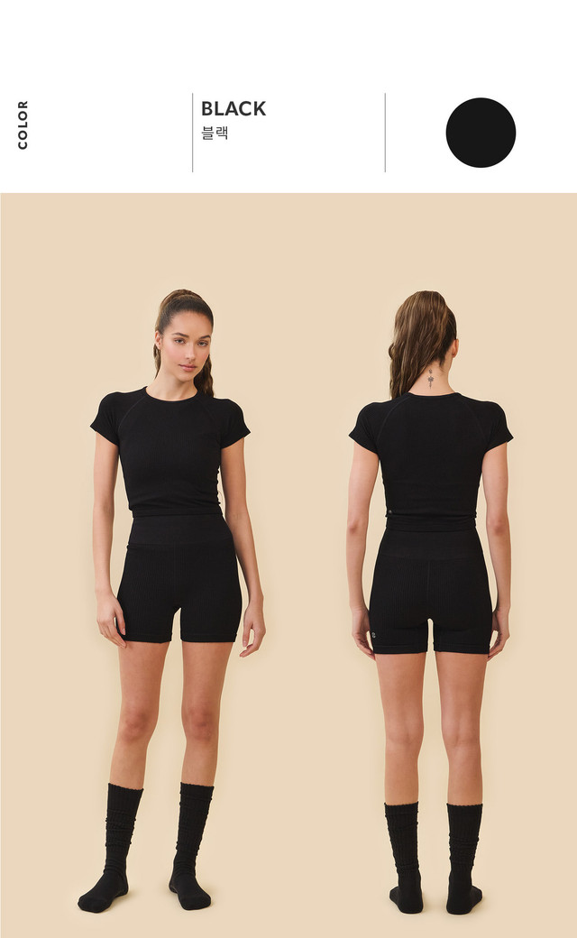 PS021PS021 THERMO 3/4 LEGGINGS BLACK SOLID サイズ: S/M