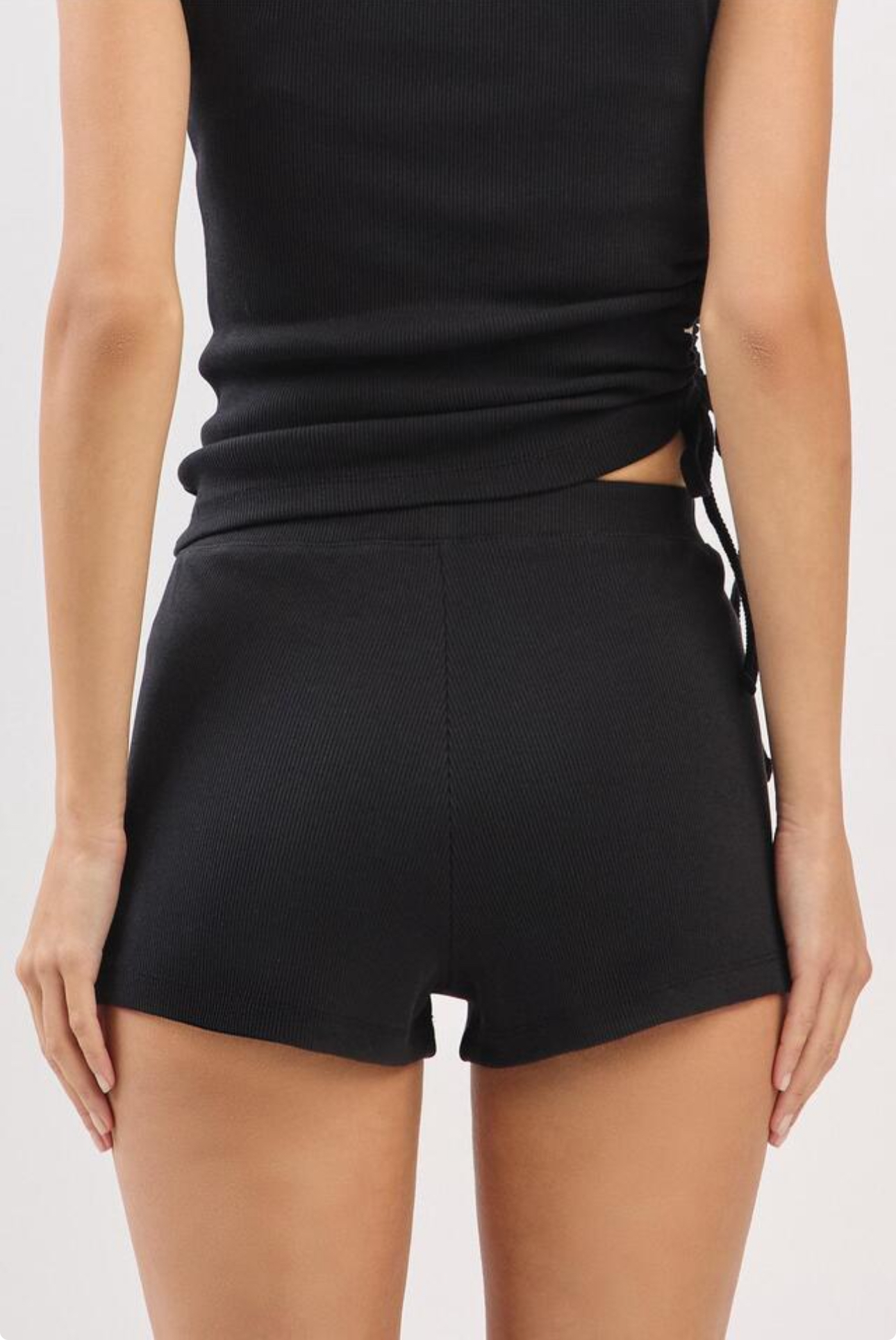 PS462 RIB PIGMENT SHORTS BLACK サイズ: S/M
