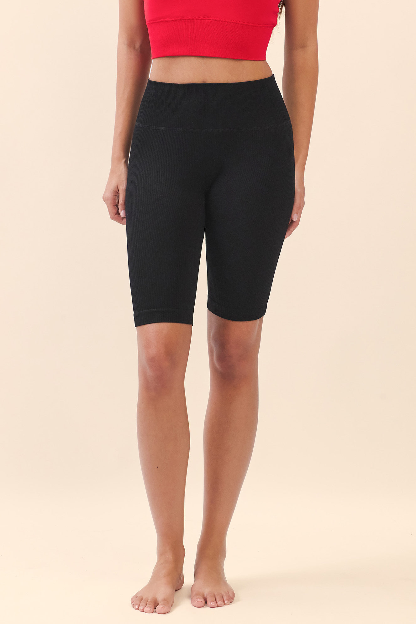 PS428 COMFORT 3/4 LEGGINGS BLACK SOLID サイズ: S/M