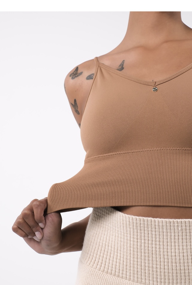 TB002 SEAMLESS BRATOP MOCHA MOUSSE サイズ: S/M