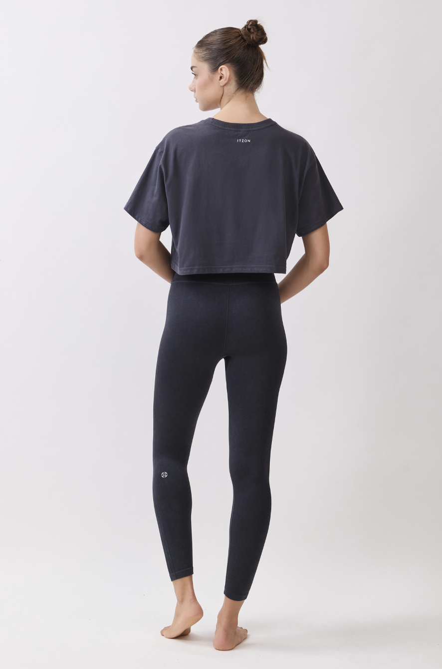 TS113 BRUSHED CROP T-SHIRT CHARCOAL サイズ: F