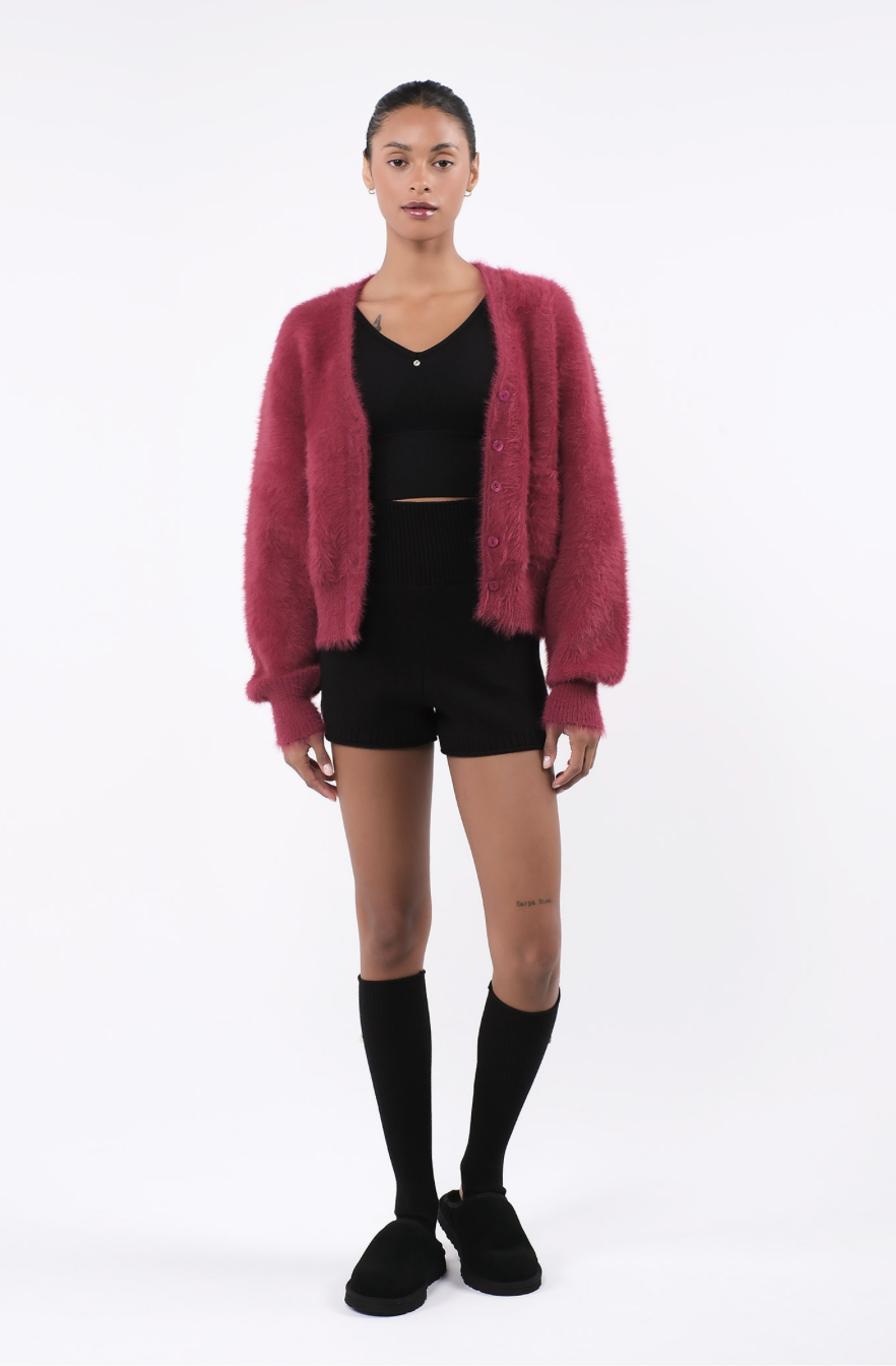 SC243 ANGORA CARDIGAN BURGANDY サイズ: ONESIZE