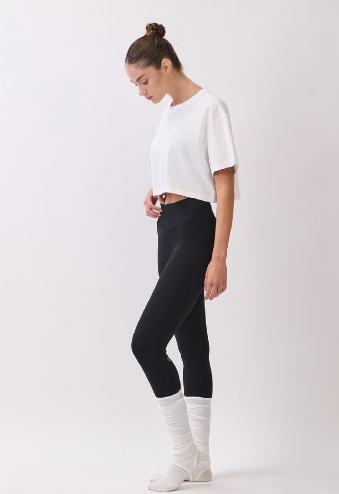 TS113 BRUSHED CROP T-SHIRT IVORY サイズ: F