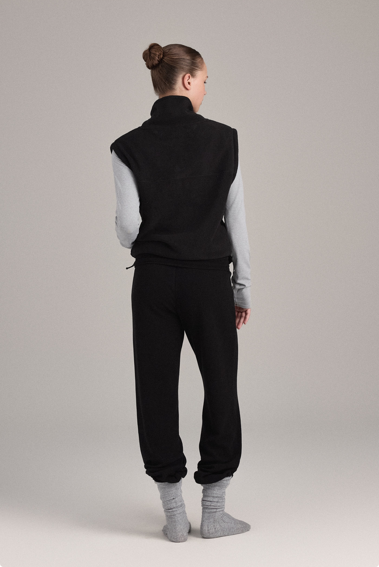 OV354 FLEECE VEST LAVENDER BLACK SOLID サイズ: F