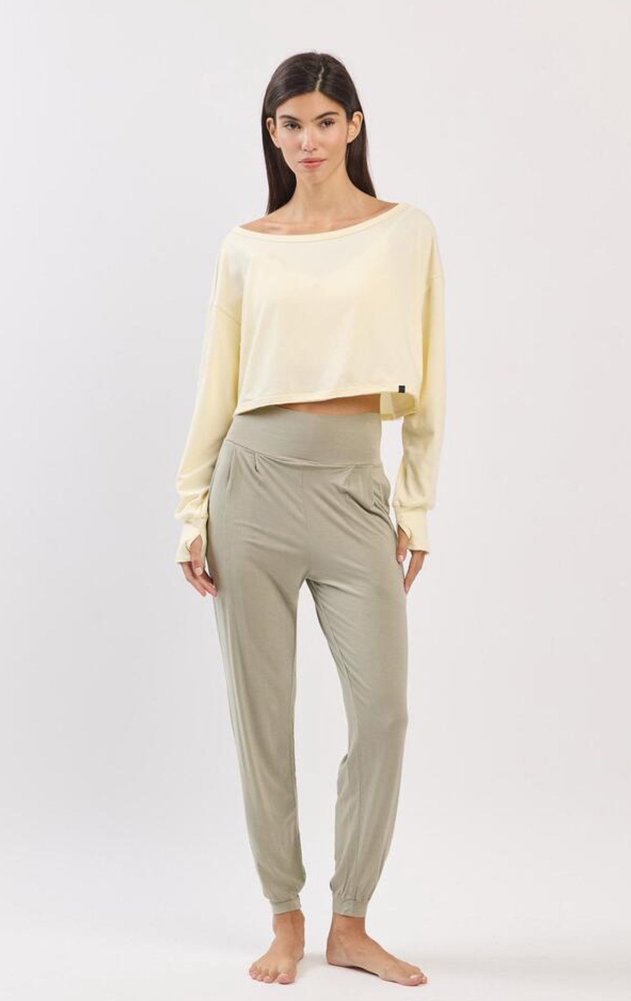 TL128 CROP MESH L/S TOP YELLOW サイズ: ONESIZE