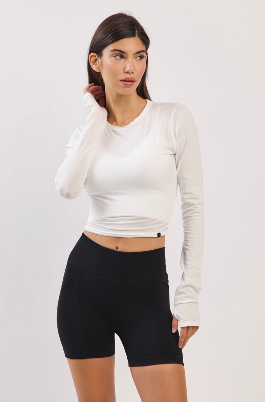 TL125 BACK OPEN L/S TOP IVORY サイズ: S/M