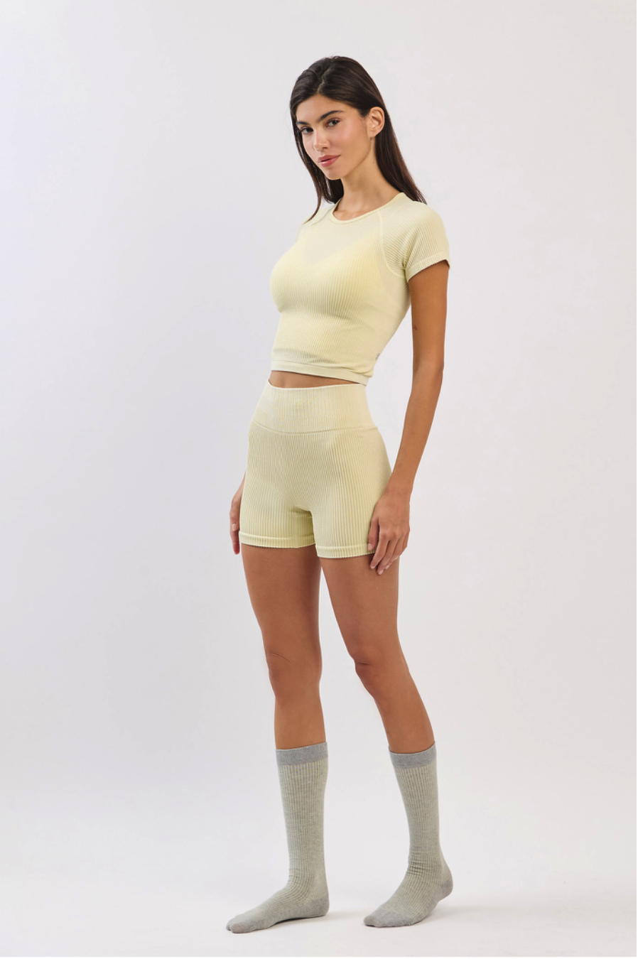 PS021 THERMO SHORTS YELLOW FADE サイズ: S/M