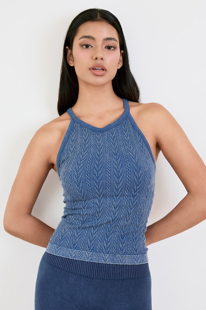 [50%OFF]TT011 CABLE ESSENTIAL TANK NAVY FADE