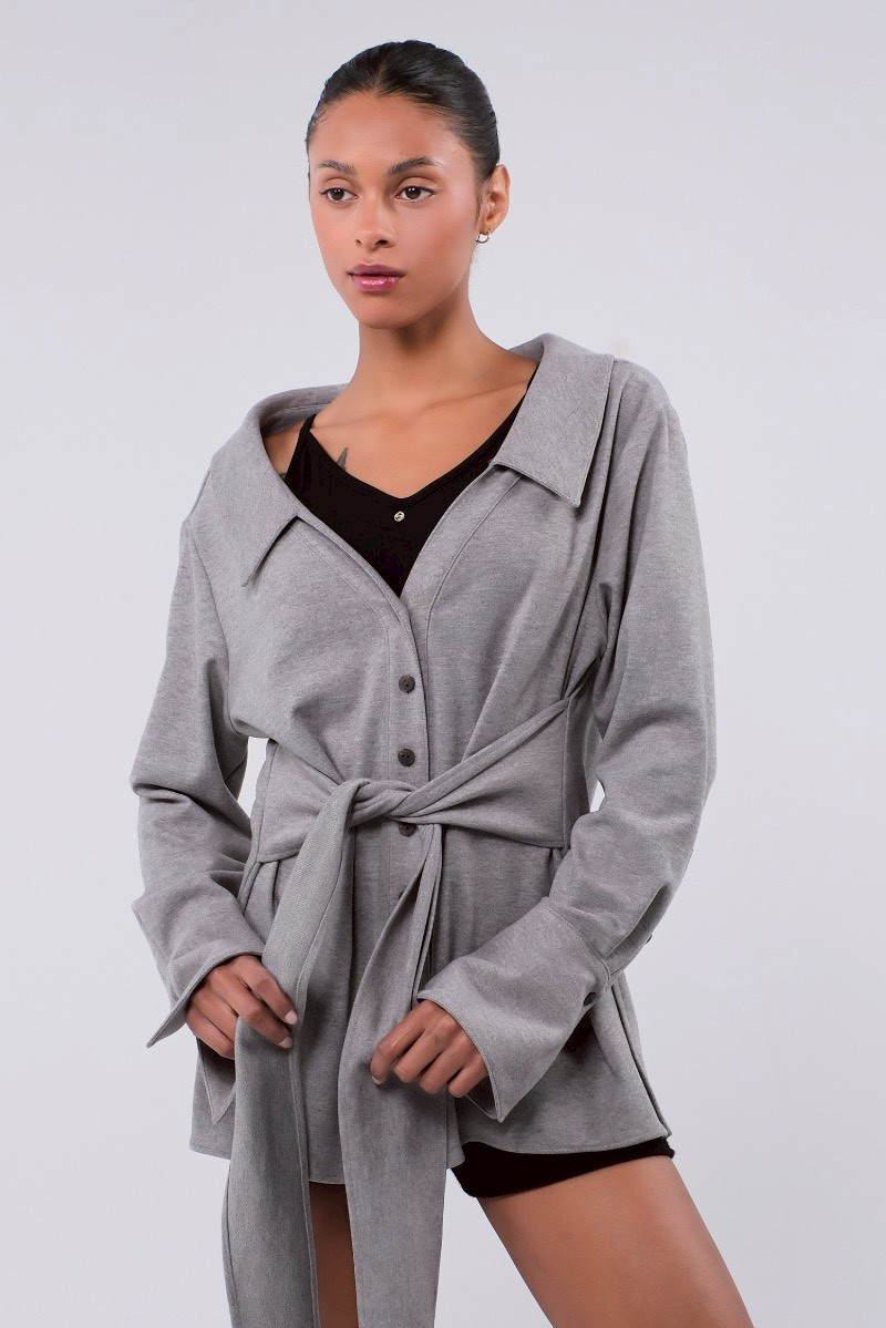 ST193 WRAP SHIRT L.GRAY