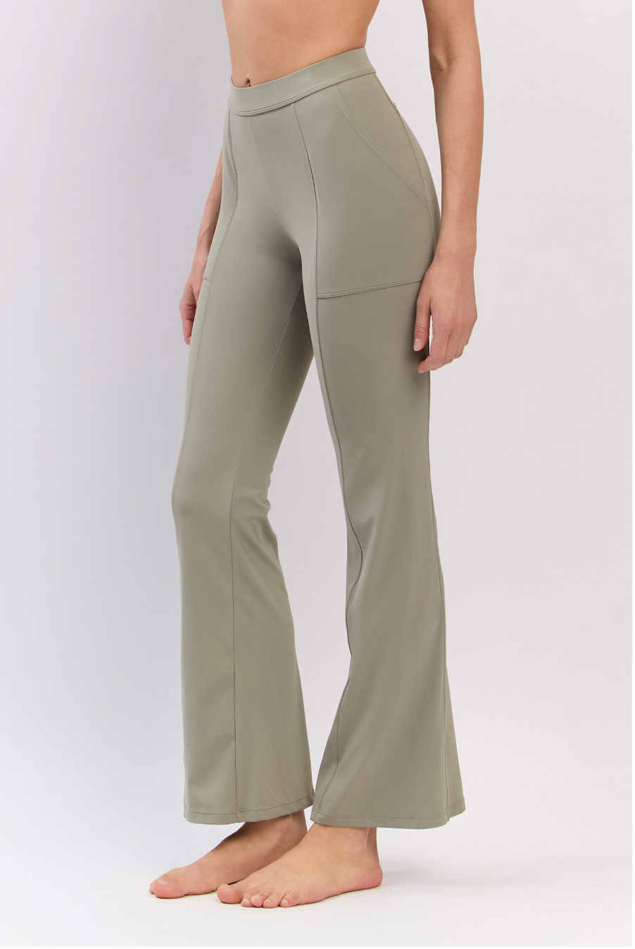 PL408 SLIT BOOT-CUT PANTS GRAY サイズ: S/M