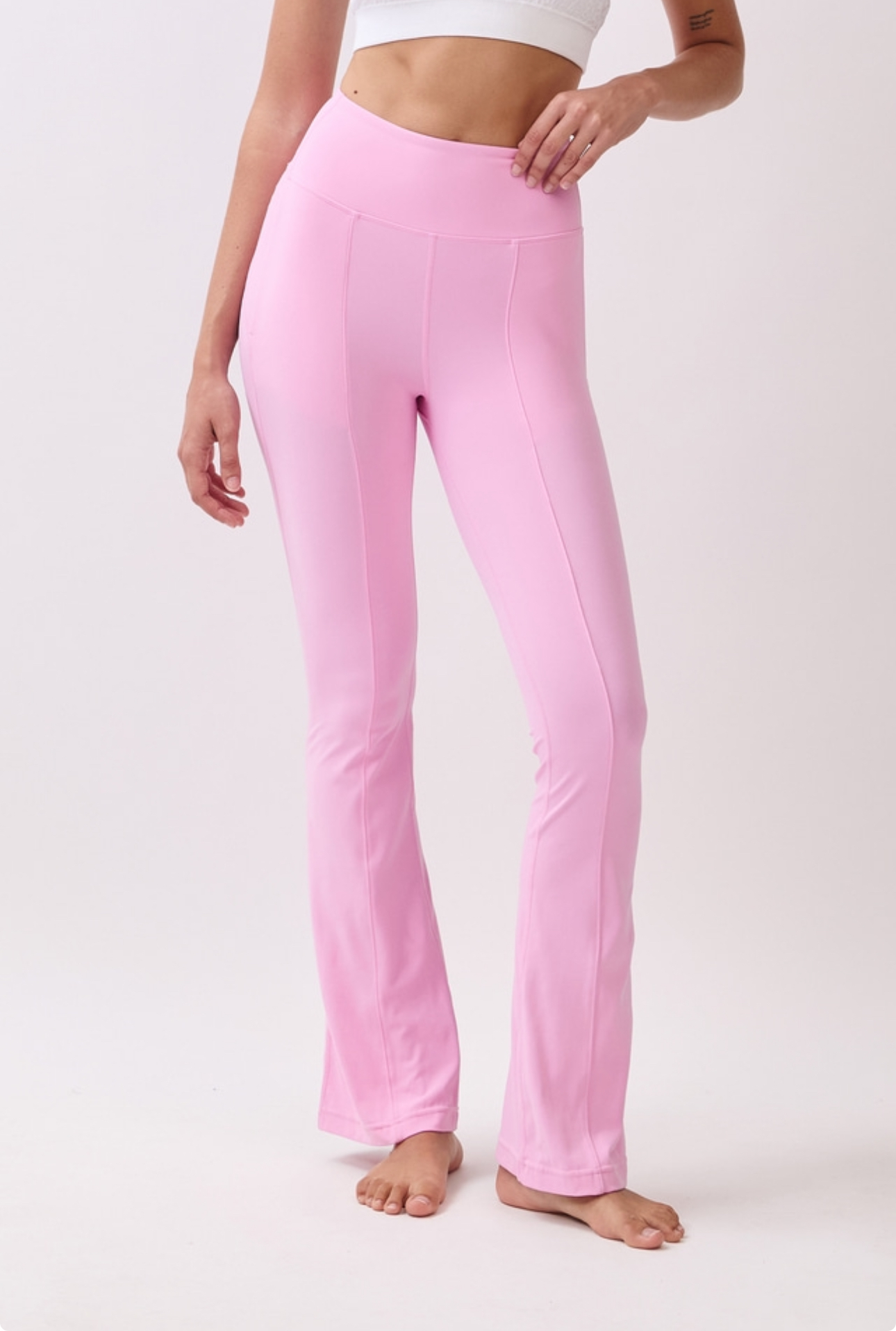 PL412 FLARE LEGGINGS PINK サイズ: S/M