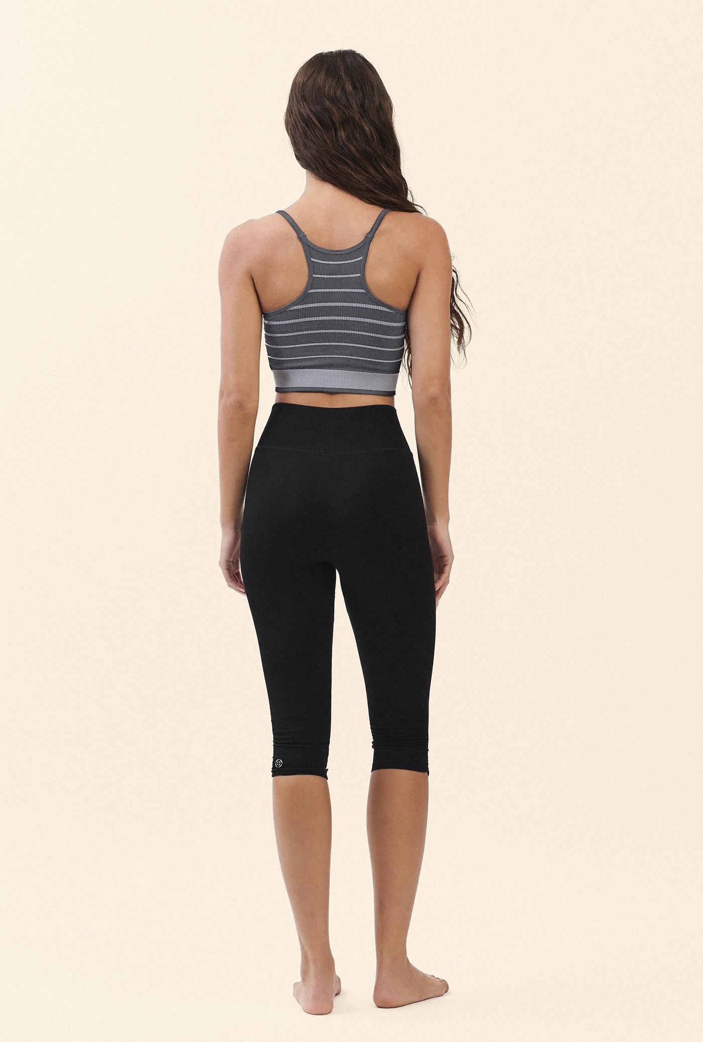 TB016 ESSENTIAL STRIPE BRATOP  GREY STRIPE サイズ: S/M