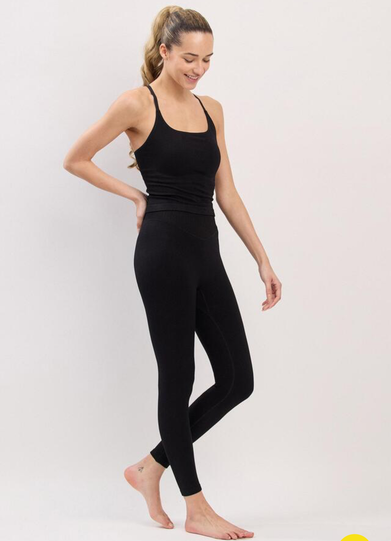 PL073 LUXE 7/8 LEGGINGS BLACK サイズ: S/M