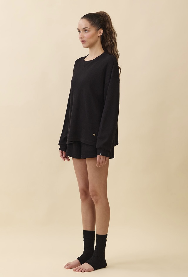 PH467 WAFFLE LOUNGE SHORT PANTS BLACK SOLID サイズ: S