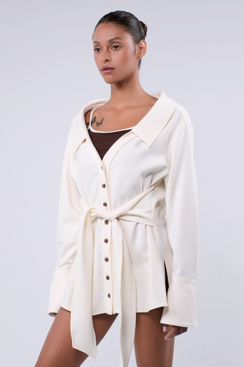 ST193 WRAP SHIRT IVORY
