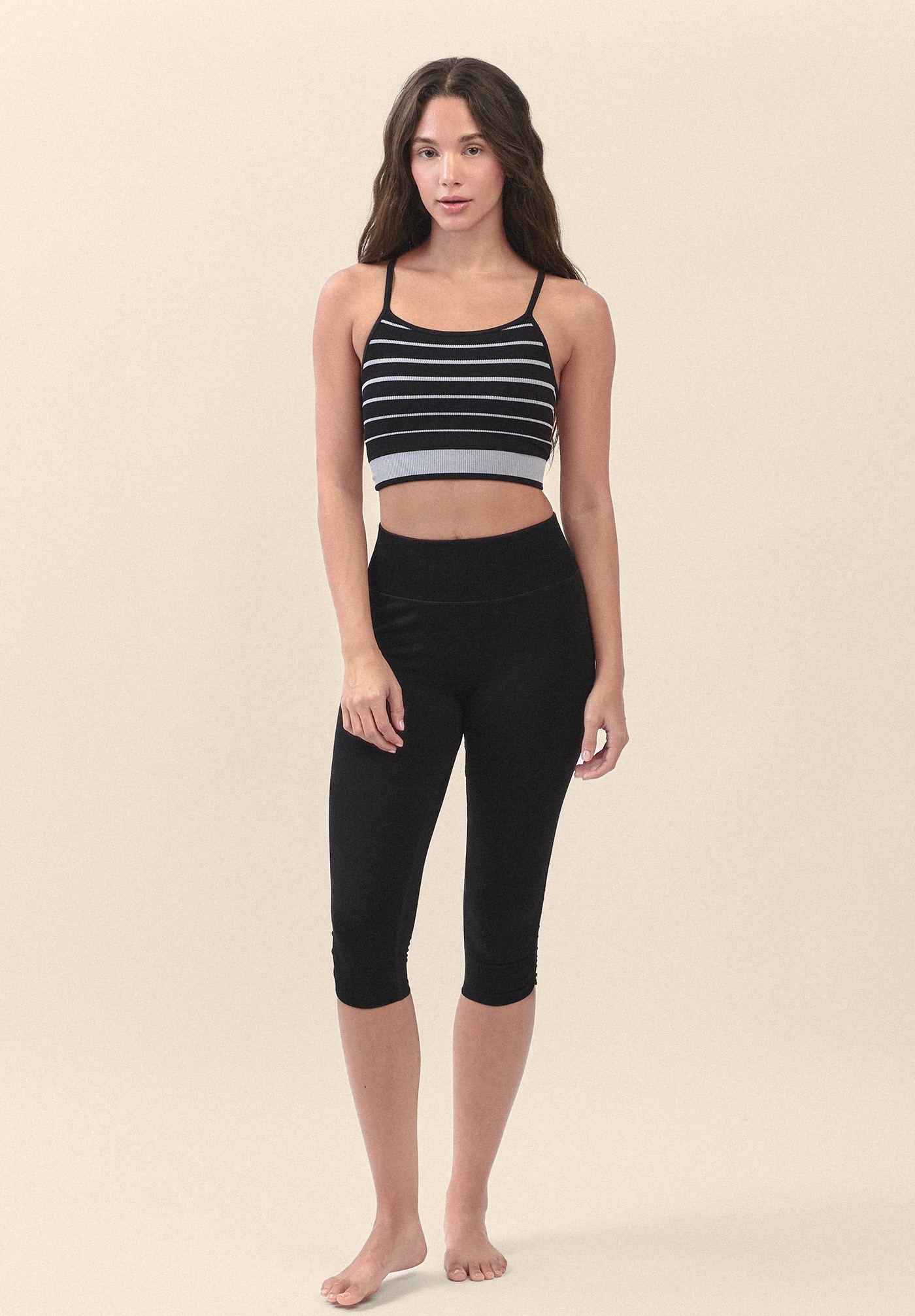 TB016 ESSENTIAL STRIPE BRATOP BLACKY STRIPE サイズ: S/M
