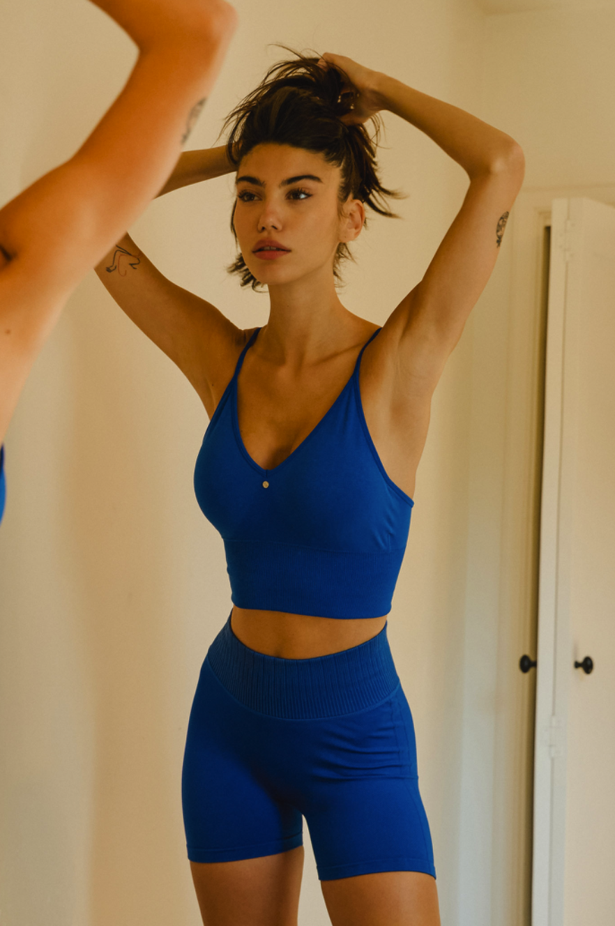 PS020 TWILL 3/4 LEGGINGS BLUE FADE サイズ: S/M