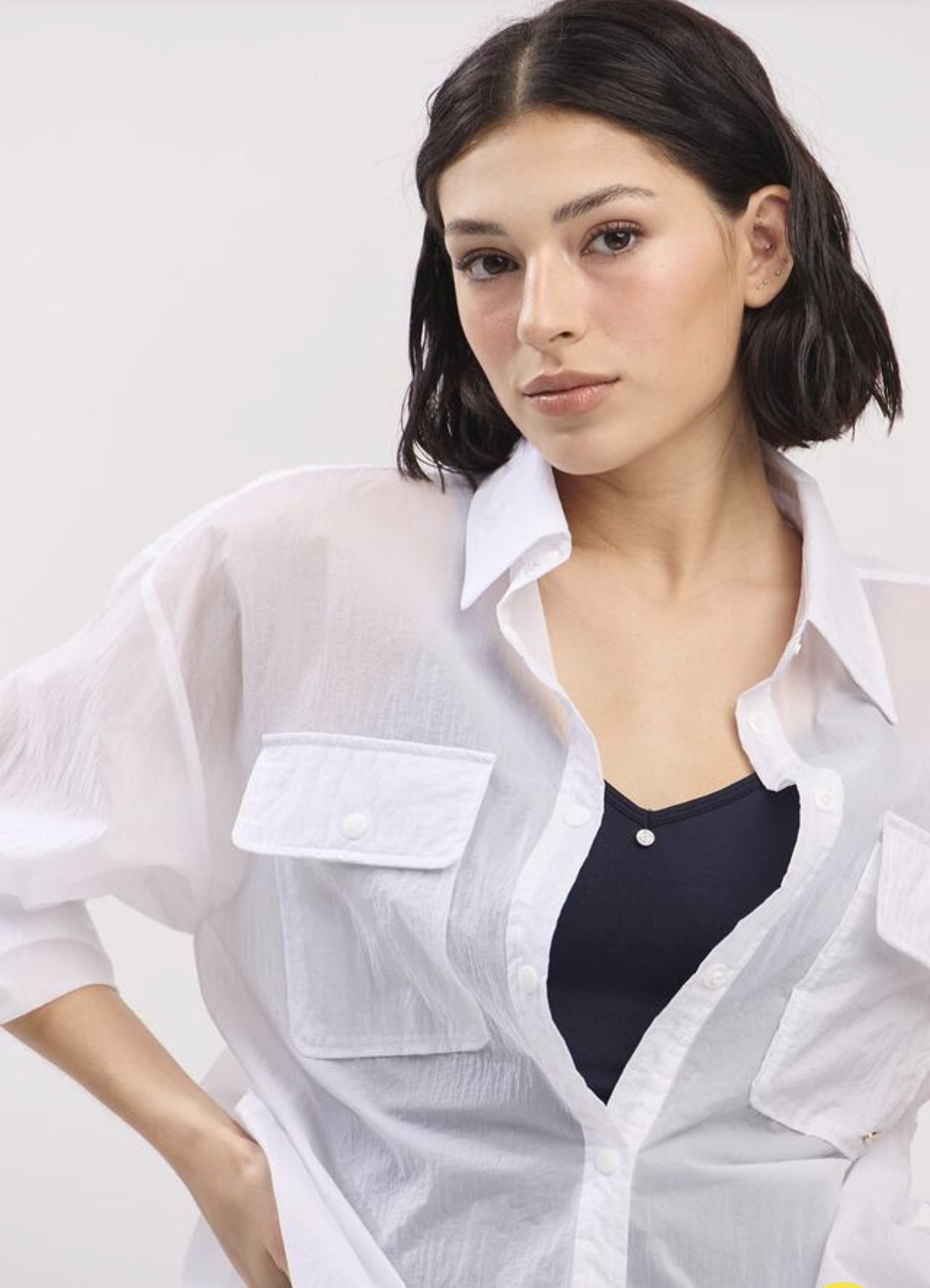 ST181 BACK SLIT SHIRT WHITE サイズ: ONESIZE