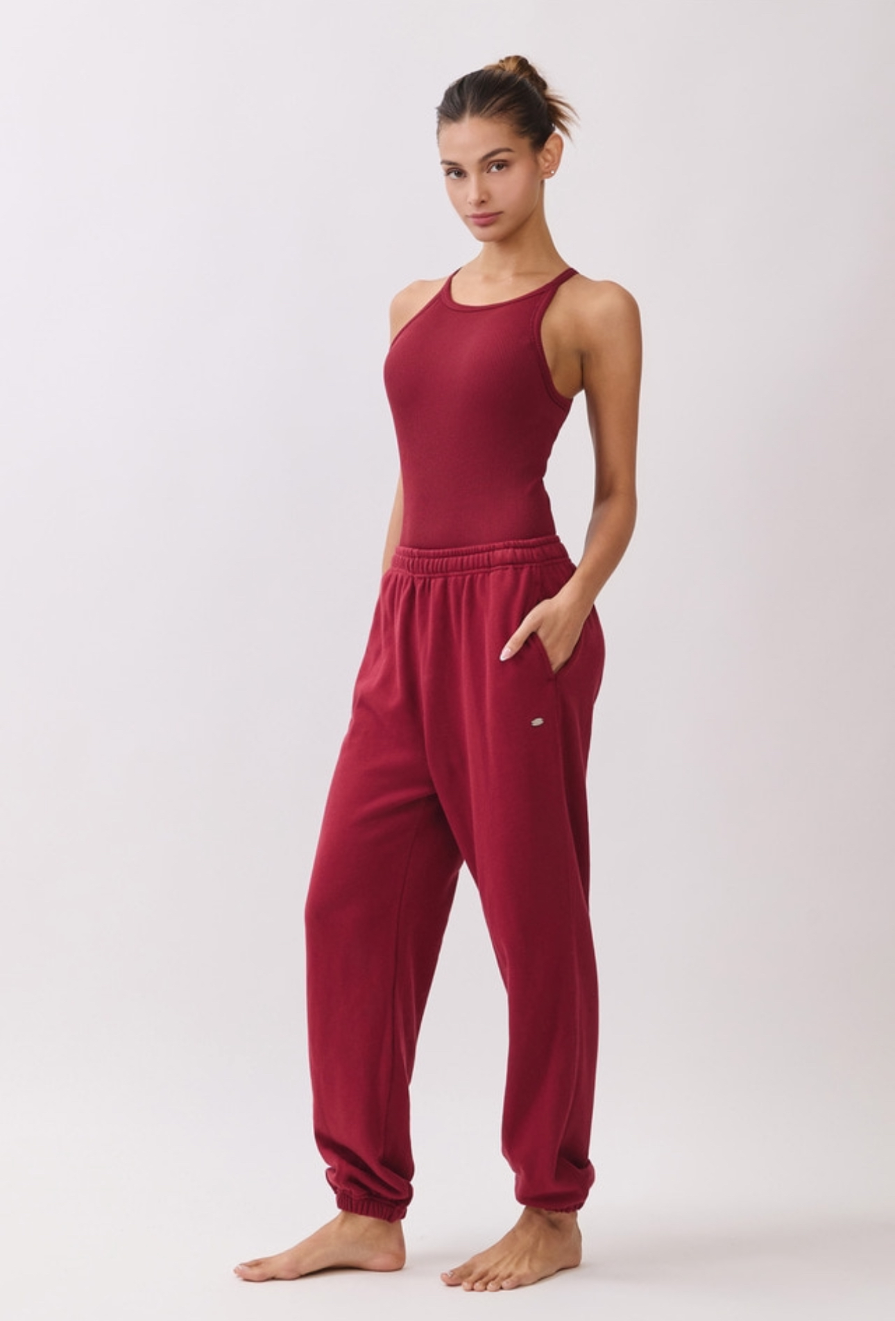TT002 SIGNITURE HALTER TANK BURGUNDY サイズ: S/M