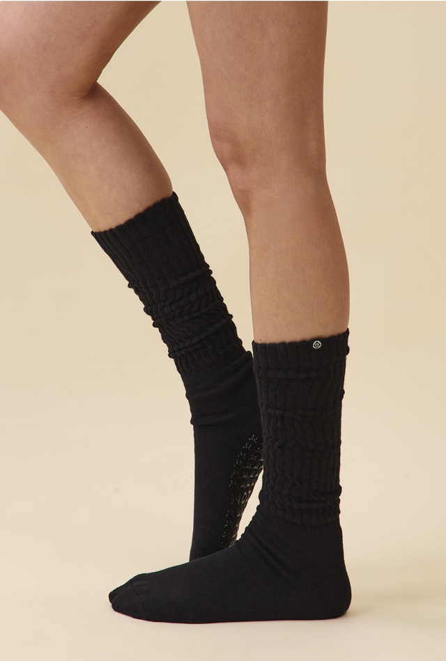 AS568 NON SLIP KNEE SOCKS BLACK サイズ: F