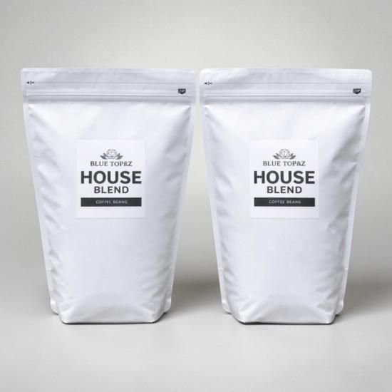 【2個セット】おかわりしたくなるコーヒー BLUE TOPAZ HOUSE BLEND コーヒー豆 500g ブルートパーズ ハウスブレンド 自然栽培 ティピカAA 無農薬 コストコ スタバ風