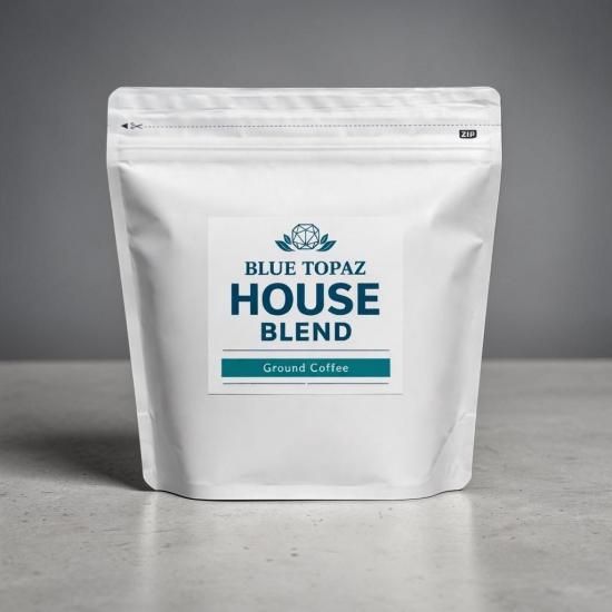 おかわりしたくなるコーヒー BLUE TOPAZ HOUSE BLEND コーヒー 粉 250g ブルートパーズ ハウスブレンド 自然栽培 高級アラビカ種 ティピカAA 無農薬 コストコ スタバ風