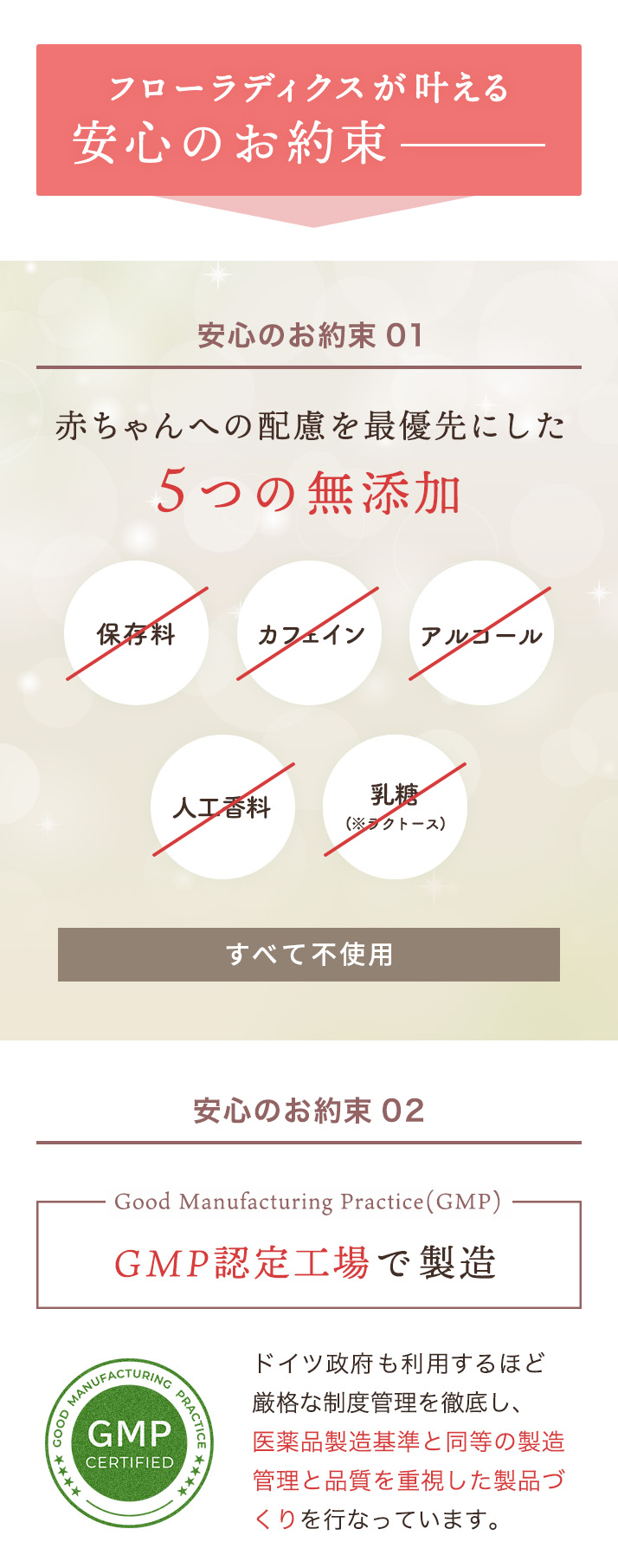フローラディクスが叶える、安心のお約束。