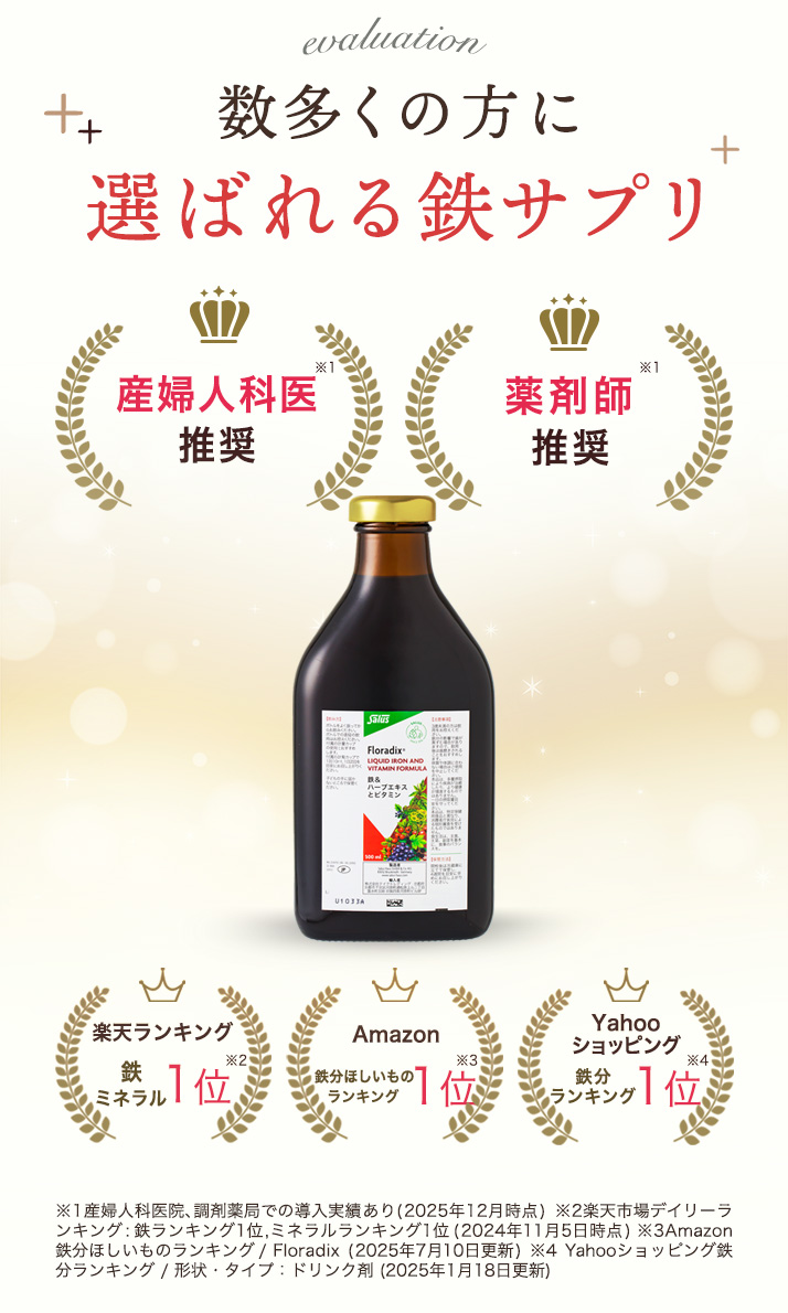 数多くの方に選ばれる鉄サプリ。