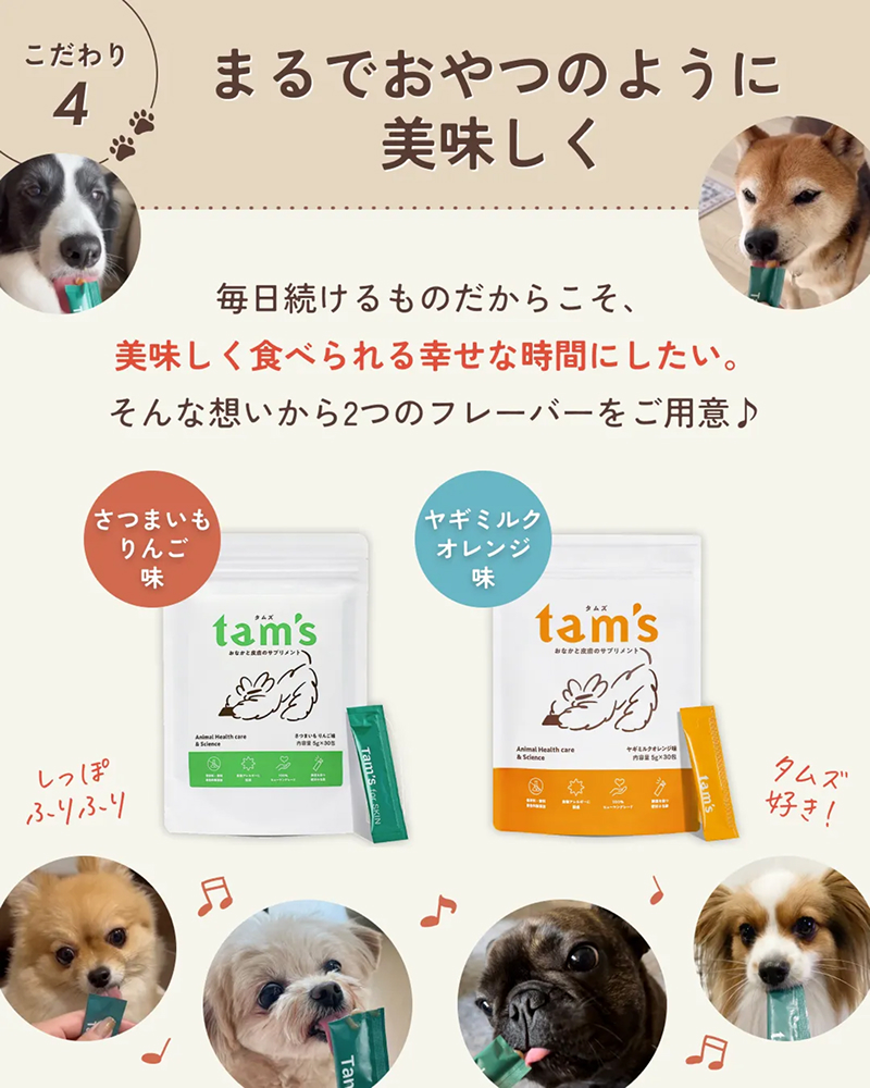 tam's おなかと皮膚のサプリメント（ヤギミルクオレンジ味）