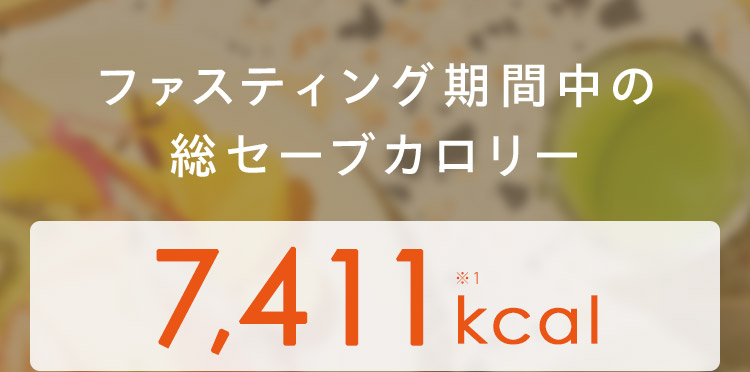 ファスティング期間中の総セーブカロリー 6,987kcal