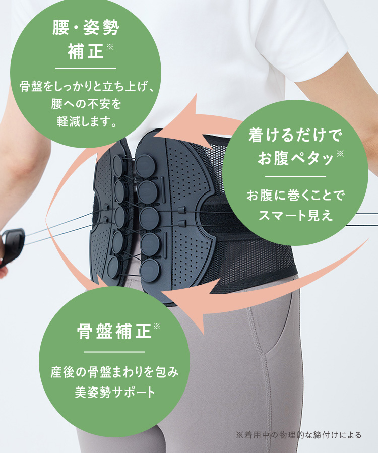 腰・姿勢補正 着けるだけでお腹ペタッ 骨盤補正