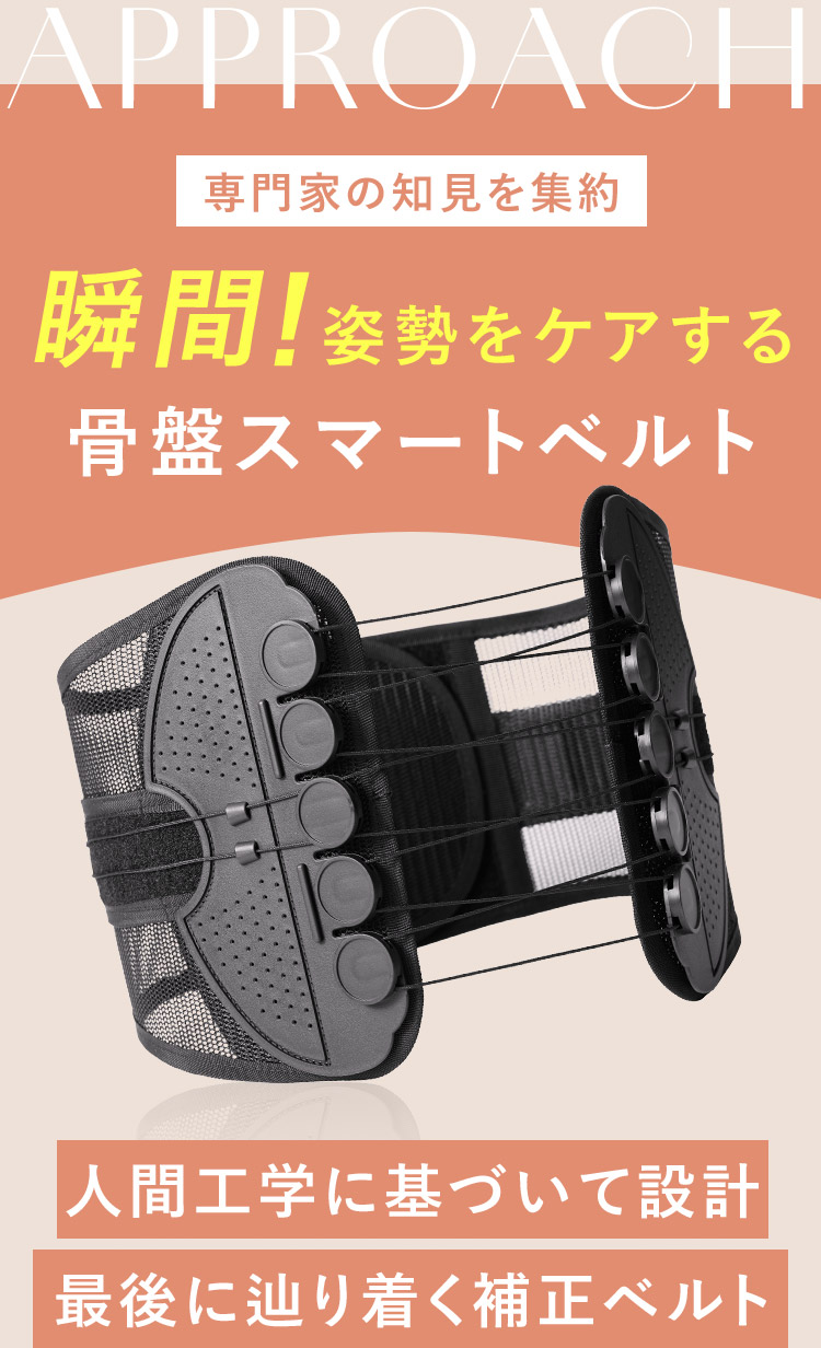 瞬間！姿勢をケアする骨盤スマートベルト