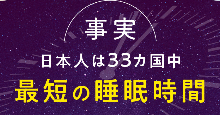 事実 日本人は33カ国中最短の睡眠時間