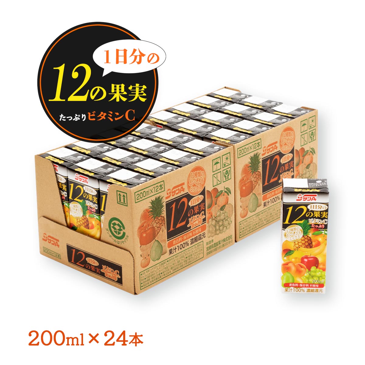サンA 新1日分の12の果実200ml紙×24本