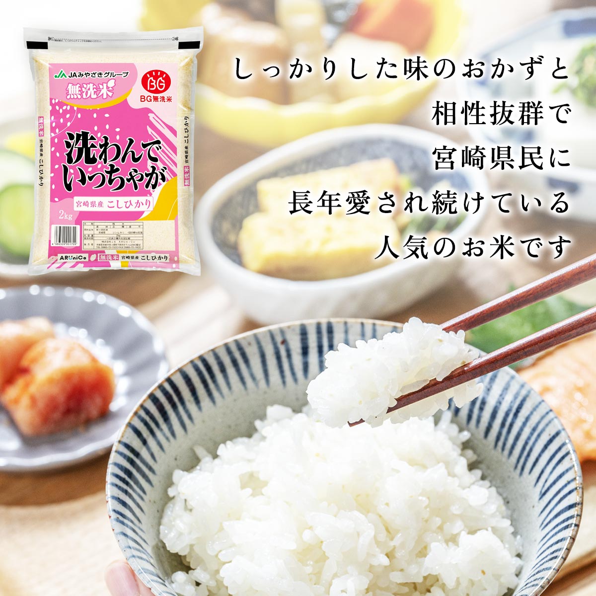 【令和8年産】宮崎県産 無洗米 こしひかり 2kg